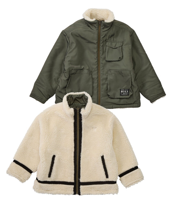 ROXY キッズ MINI BITTERSWEET リバーシブルボアジャケット 【2026年秋冬モデル】