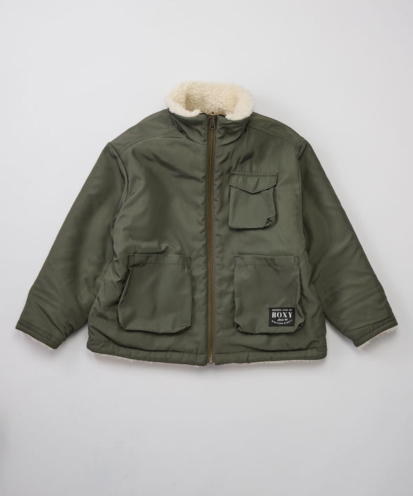 ROXY キッズ MINI BITTERSWEET リバーシブルボアジャケット 【2026年秋冬モデル】
