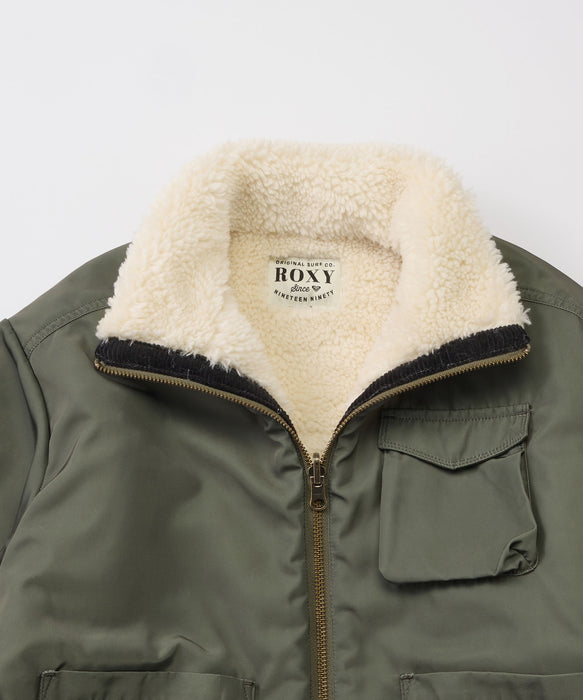 ROXY キッズ MINI BITTERSWEET リバーシブルボアジャケット 【2026年秋冬モデル】