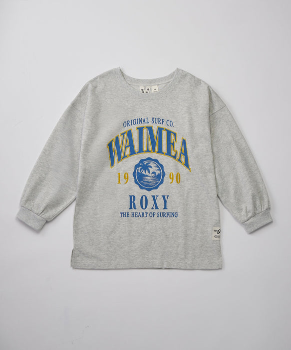 ROXY キッズ MINI WAIMEA フロッキーMIXプリント長袖Tシャツ ロンT /吸水速乾/抗菌防臭 【2026年秋冬モデル】