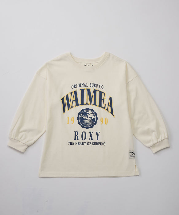 ROXY キッズ MINI WAIMEA フロッキーMIXプリント長袖Tシャツ ロンT /吸水速乾/抗菌防臭 【2026年秋冬モデル】
