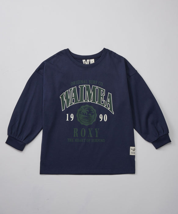 ROXY キッズ MINI WAIMEA フロッキーMIXプリント長袖Tシャツ ロンT /吸水速乾/抗菌防臭 【2026年秋冬モデル】
