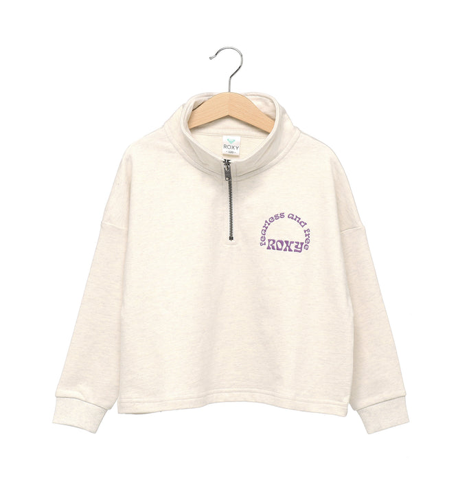 【BUY 2 20%OFF】【OUTLET】Roxy キッズ MINI ROXY BEACH HALF ZIP ハーフジッププルオーバー (100-150cm)