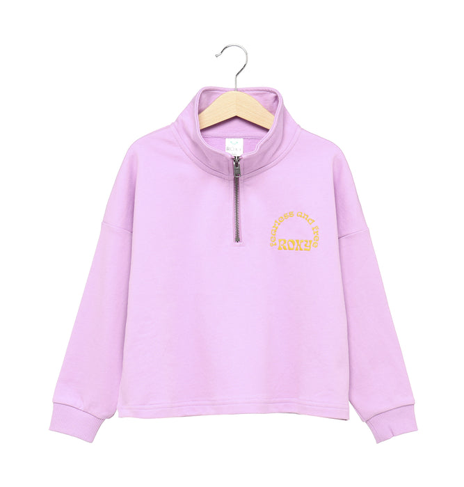 【BUY 2 20%OFF】【OUTLET】Roxy キッズ MINI ROXY BEACH HALF ZIP ハーフジッププルオーバー (100-150cm)