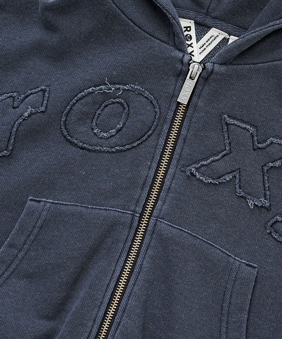 ROXY キッズ MINI SALT FADE ZIP パッチロゴ ジップフーディ スウェットパーカー 【2026年秋冬モデル】
