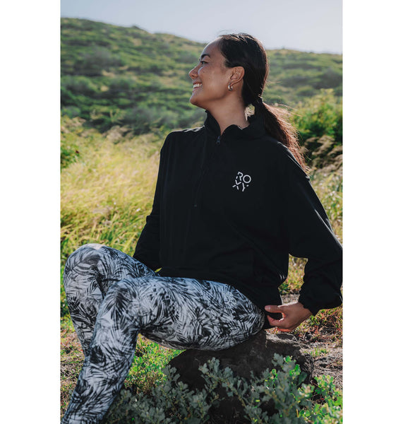 OUTLET】Roxy 速乾 UVカット ハーフジップ フリース FEELING COZY 裏起毛