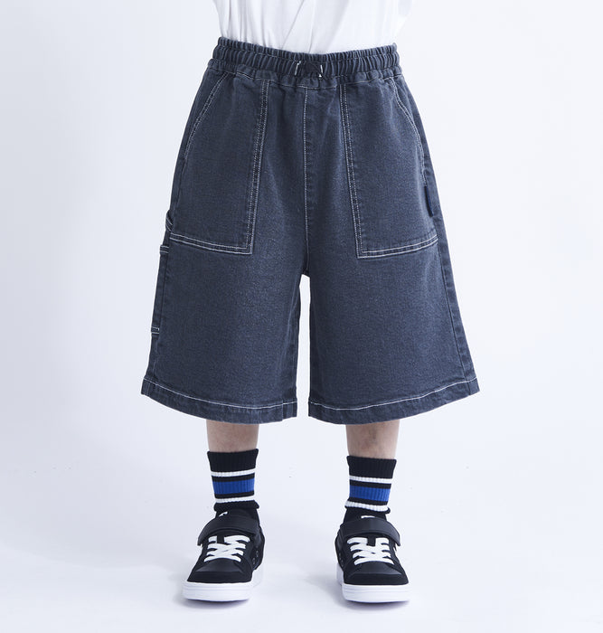 【BUY 2 20%OFF】【OUTLET】DC Shoes 23 KD WIDE DENIM SHORT キッズ ショーツ