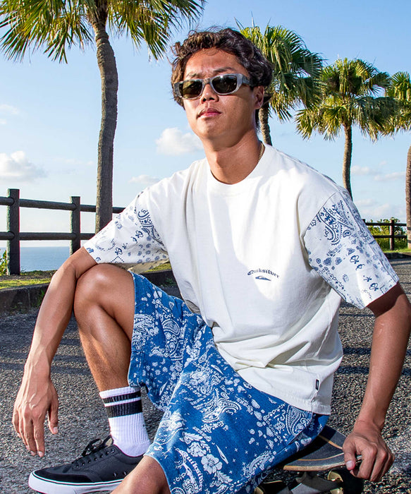 QUIKSILVER メンズ/ユニセックス MERCURY PAISLEY SLEEVE ST 半袖Tシャツ ペイズリー柄 ルーズフィット<MERCURY COLLECTION>【2026年夏モデル】